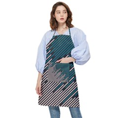 Abstract Diagonal Striped Lines Pattern Pocket Apron by pakminggu