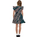 Abstract Diagonal Striped Lines Pattern Kids  Winged Sleeve Dress View4