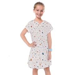 Terrazzo Natural Stone Pattern Art Kids  Drop Waist Dress by pakminggu