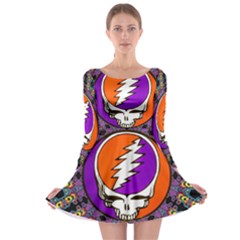 Gratefuldead Grateful Dead Pattern Long Sleeve Skater Dress by Cowasu