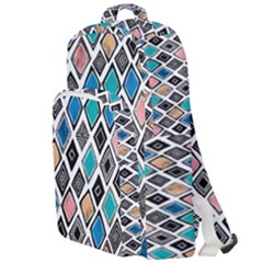 Diamond Shapes Pattern Double Compartment Backpack by Cowasu