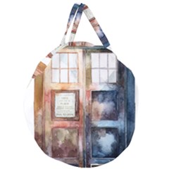 Tardis Doctor Who Transparent Giant Round Zipper Tote by Cowasu