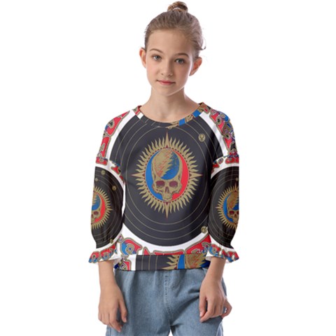 The Grateful Dead Kids  Cuff Sleeve Top by Cowasu