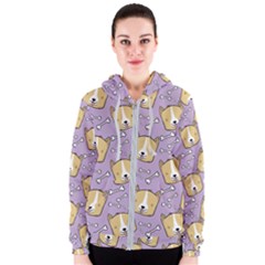 Corgi Pattern Women s Zipper Hoodie by Cowasu