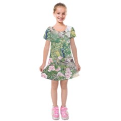 Peafowl Peacock Feather-beautiful Kids  Short Sleeve Velvet Dress by Cowasu