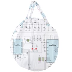 Circuits-electronics-atmel Giant Round Zipper Tote by Cowasu