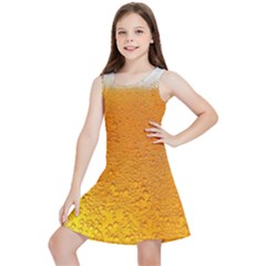 Beer Bubbles Pattern Kids  Lightweight Sleeveless Dress by Cowasu