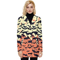 Bat Pattern Button Up Hooded Coat  by Valentinaart