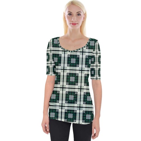 Pattern-design-texture-fashion Wide Neckline T-shirt by Cowasu