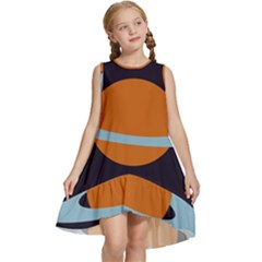 Planet-orbit-universe-star-galaxy Kids  Frill Swing Dress by Cowasu