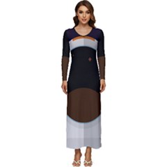 Astronaut-space-astronomy-universe Long Sleeve Longline Maxi Dress by Cowasu