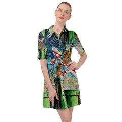 Game Starry Night Doctor Who Van Gogh Parody Belted Shirt Dress by Sarkoni