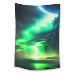 Lake Storm Neon Large Tapestry by Bangk1t