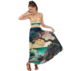 Tree Wave Ocean Backless Maxi Beach Dress by Bangk1t