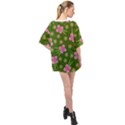 Pink Flower Background Pattern Oversized Chiffon Top View2