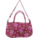 Flower Background Pattern Pink Removable Strap Handbag View1