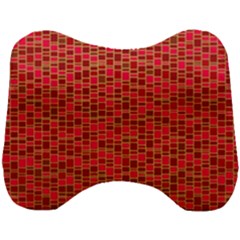 Geometry Background Red Rectangle Pattern Head Support Cushion by Ravend