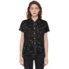 Abstract Dark Pattern Minimal Short Sleeve Pocket Shirt by Bedest