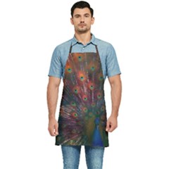 Peacock Feather Bird Kitchen Apron by Bedest