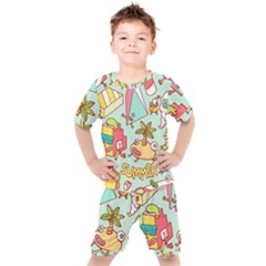 Summer Up Cute Doodle Kids  T-shirt And Shorts Set by Bedest