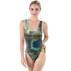 Peacock Feathers High Leg Strappy Swimsuit by Bedest