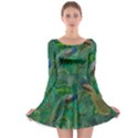 Peacock Paradise Jungle Long Sleeve Skater Dress View1