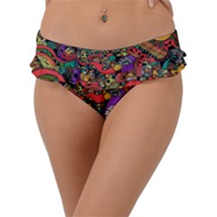 Cute Cartoon Doodle Frill Bikini Bottoms by Bedest