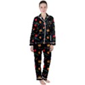 Christmas Pattern Texture Colorful Wallpaper Women s Long Sleeve Satin Pajamas Set	 View1