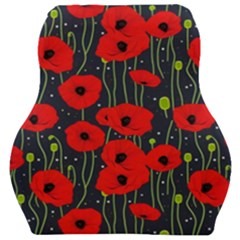 Background Poppies Flowers Seamless Ornamental Car Seat Velour Cushion  by Ravend