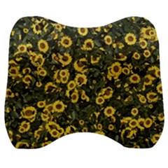 Sunflowers Yellow Flowers Flowers Digital Drawing Velour Head Support Cushion by Ravend