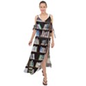 Book Collection In Brown Wooden Bookcases Books Bookshelf Library Maxi Chiffon Cover Up Dress View1