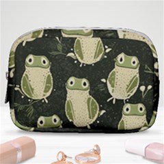 Frog Pattern Make Up Pouch (small) by Valentinaart