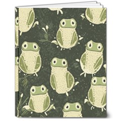 Frog Pattern 8  X 10  Softcover Notebook by Valentinaart