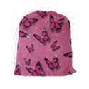 Pink Glitter Butterfly Drawstring Pouch (2XL) View2