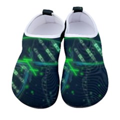 Green And Black Abstract Digital Art Women s Sock-style Water Shoes by Bedest