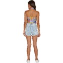 Multicolored Optical Illusion Painting Psychedelic Digital Art Backless Halter Cami Shirt View4