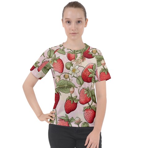 Strawberry Fruit Women s Sport Raglan T-shirt by Bedest