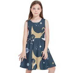 Space Theme Art Pattern Design Wallpaper Kids  Skater Dress by Proyonanggan