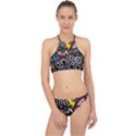 Multicolored Abstract Painting Colorful Halter Bikini Set View1