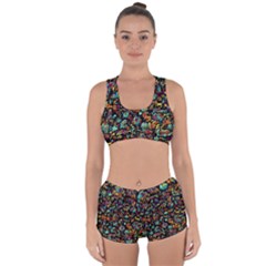 Multicolored Doodle Abstract Colorful Multi Colored Racerback Boyleg Bikini Set by Grandong