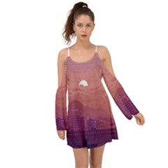 Aesthetic Pixel Art Landscape Boho Dress by Sarkoni