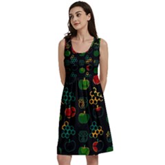 Apples Honey Honeycombs Pattern Classic Skater Dress by Sarkoni