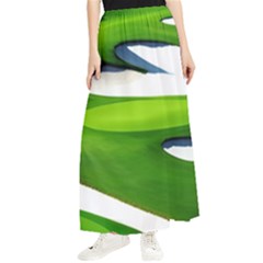 Golf Course Par Green Maxi Chiffon Skirt by Sarkoni