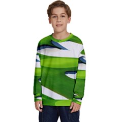 Golf Course Par Green Kids  Crewneck Sweatshirt by Sarkoni