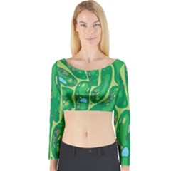 Golf Course Par Golf Course Green Long Sleeve Crop Top by Sarkoni