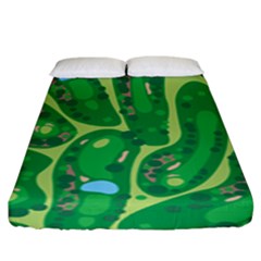 Golf Course Par Golf Course Green Fitted Sheet (king Size) by Sarkoni