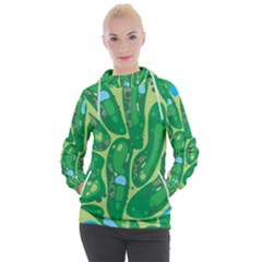 Golf Course Par Golf Course Green Women s Hooded Pullover by Sarkoni