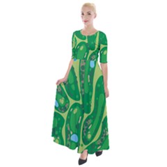 Golf Course Par Golf Course Green Half Sleeves Maxi Dress by Sarkoni