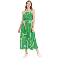 Golf Course Par Golf Course Green Boho Sleeveless Summer Dress by Sarkoni