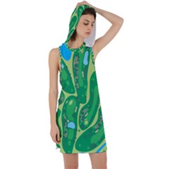 Golf Course Par Golf Course Green Racer Back Hoodie Dress by Sarkoni